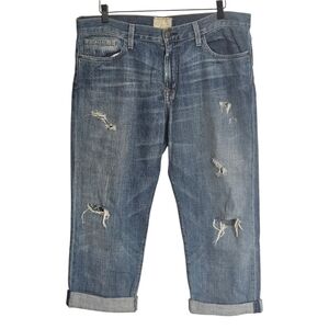 Current/Elliott The Boyfriend Distressed Cropped Jeans Size 30